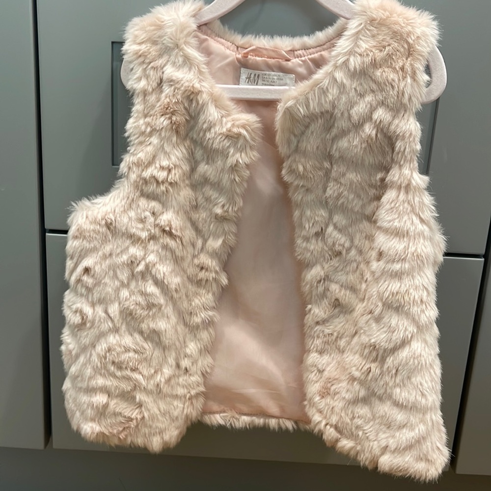 Pink fur vest